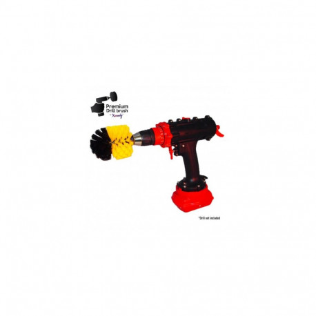 Premium Drill Brush For Professional Cleaning - Medium Soft, Yellow, Original