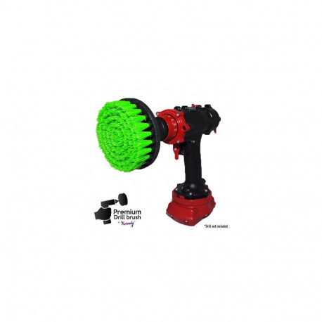 Premium Drill Brush For Professional Cleaning - Medium, Green, 13 cm