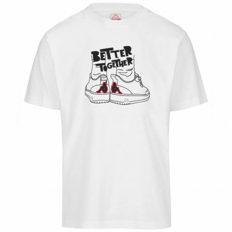 Lühikeste varrukatega T-särk, meeste Kappa Glabu Tbar Valge