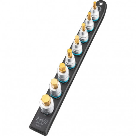 SmartRail 1/2" Steckschlüsseleinsatz-Satz Innensechskant, 8-teilig (schwarz, 6mm - 17mm, kurz)