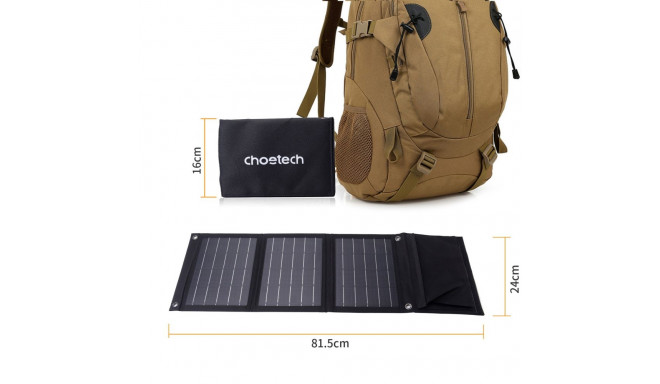 Choetech päikesepaneel 2xUSB 22W