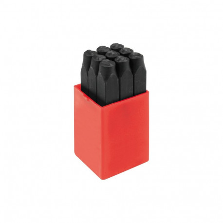 Yato YT-6854 numbritemplite komplekt, 9 tk, 6mm, 66mm, 8mm, 1045 süsinikteras, 50-55 HRC