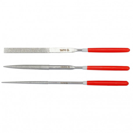 Diamond Needle File Set 3Pcs 3X140X50Mm YT-6143 YATO