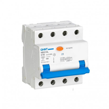 Chint | Circuit breaker RCBO, NB310L/3N, 3P+N, C20, 30mA, A, 6kA | NB310L3PN30MAA20C