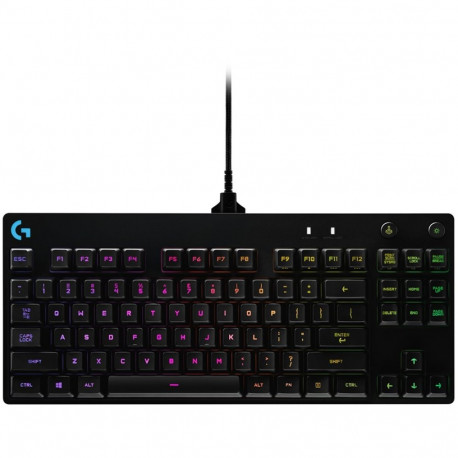 LOGITECH G PRO TKL Corded Mechanical Gaming Keyboard - BLACK - NORDIC - USB - CLICKY