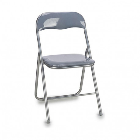 Folding Chair Grey PVC Metal
