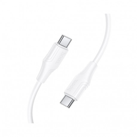 Silicone Cable USB C to USB C Hoco 3A 60W 1 m X124 white