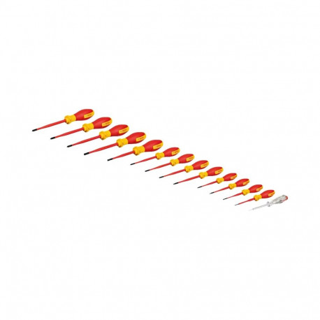 VDE Schraubendreher-Set PH/SL Professional, 14-teilig (rot/gelb, 13 VDE-Schraubendreher, Phasenprüfe