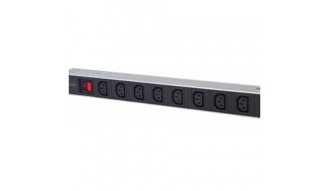 Power strip rack 19 1U 110V-250V/10A 8x C13