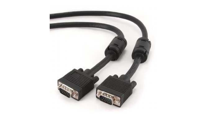 5 Meter VGA (15-pin) Male-to-Male Cable - Shielded with Ferrite Cores
