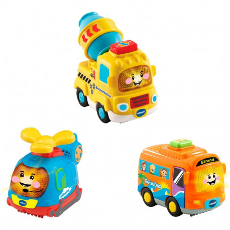 Tut Tut Baby Flitzer 3-osaline komplekt reisibuss helikopter betoonisegaja