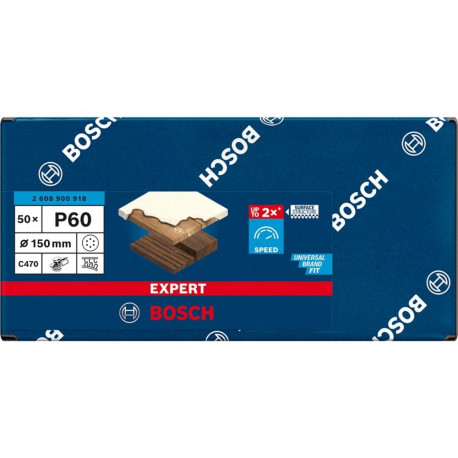 Bosch Expert C470 sanding sheet, 150mm, K60 (50 pieces, for eccentric sanders)