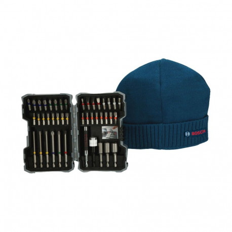 Bosch Christmas set screwdriver bit set, 43 pieces (blue, including free Bosch beanie)