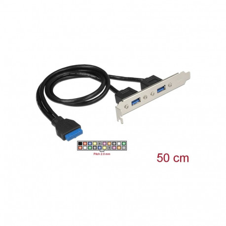 laiendusplaat 1 x 19 Pin USB 3.0 Pfostenbuchse sisemine > 2 x USB 3.0 Typ-A Buchse väline