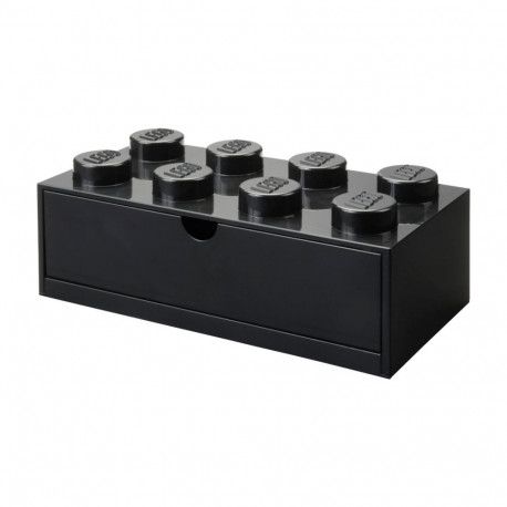 LEGO Schreibtischschublade 8             (schwarz, Noppen)