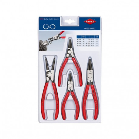 KNIPEX circlip pliers set 00 20 03 V02 (red, 4-piece, straight)
