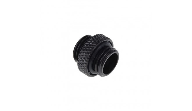 Alphacool icicle double nipple G1/4 AG to G1/4 AG, connection (black, for soft hoses (PVC, silicone,