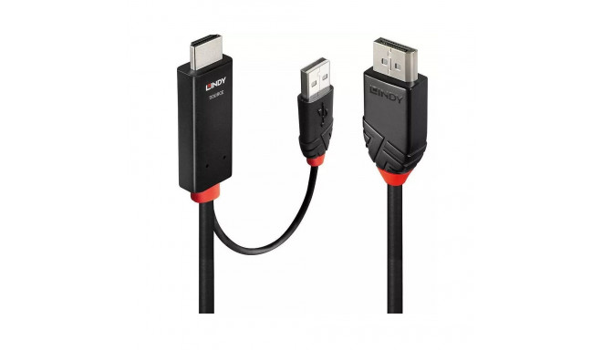 Lindy Adapter cable HDMI, DisplayPort (black/red, 2 meters)