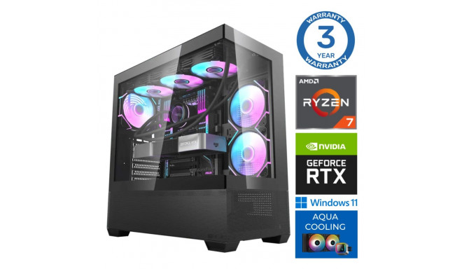 INTOP AQUA Ryzen 7 7800X3D 32GB DDR5 1TB SSD M.2 NVME RTX4070 12GB WIN11Pro