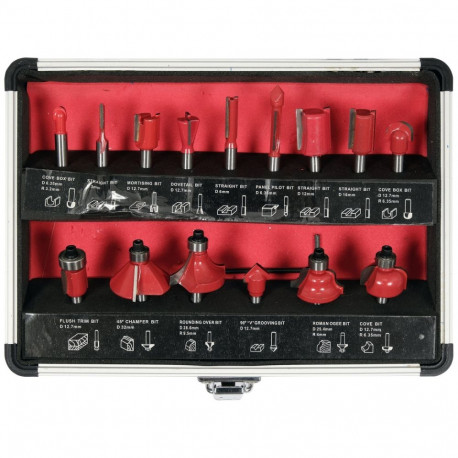 Router Bit Set Of 15 Pcs YT-68007 YATO