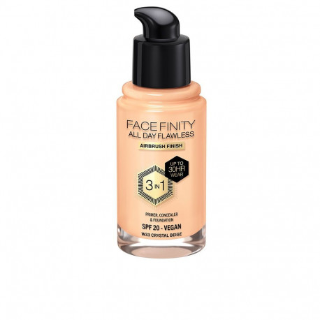 Max Factor jumestuskreem Facefinity All Day Flawless 3 in 1 30ml, #W33-crystal beige