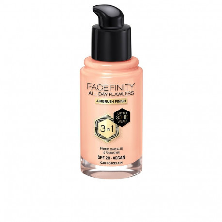 MAX FACTOR FACEFINITY ALL DAY FLAWLESS 3 IN 1 foundation #C30-porcelain 30 ml