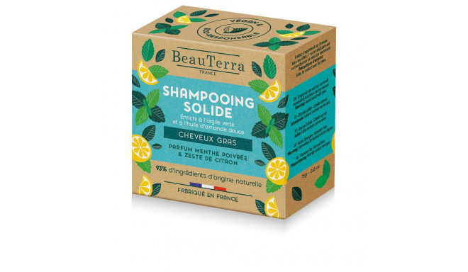 BEAUTERRA SOLIDE champú de menta y cáscara de limón 75 gr