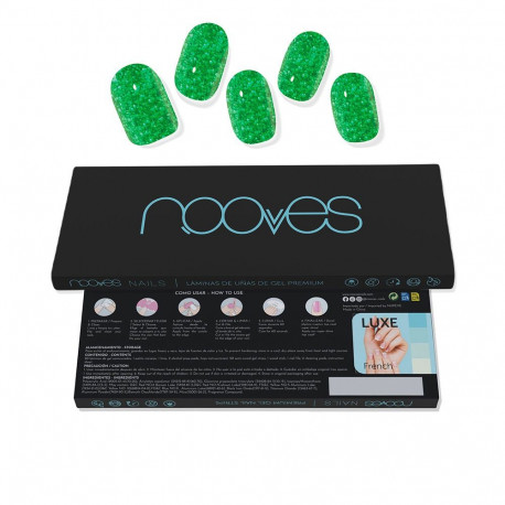 NOOVES LÁMINAS DE UÑAS DE GEL jade glitter glam #glitter verde 20 u