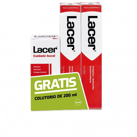 LACER PASTA DENTÍFRICA PACK 2 x 125 ml + colutorio 200 ml