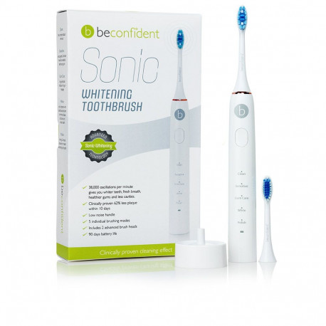 BECONFIDENT Cepillo de dientes eléctrico blanqueador SONIC #blanco/oro rosa 1 u