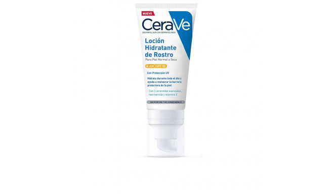 CERAVE hidratante facial para pieles normales y secas con alta protección uvb/uva SPF50 52 ml