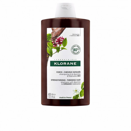 KLORANE A LA QUININA Y EDELWEISS BIO champú anticaída 400 ml