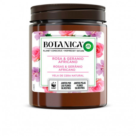 AIR-WICK BOTANICA VELA rosa & geranio 205 gr