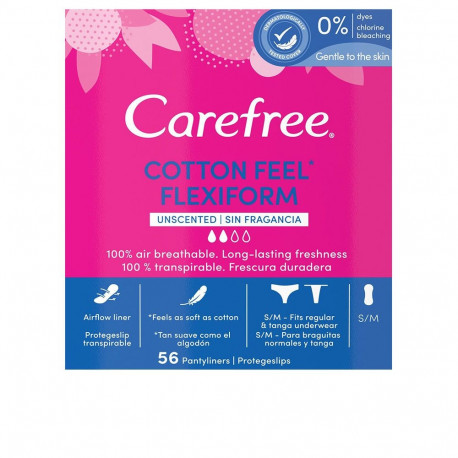 CAREFREE FLEXIFORM protector cotton sin perfume 56 u