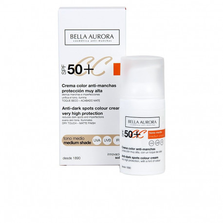 Bella Aurora CC-kreem anti-manchas SPF50+ #keskmine toon