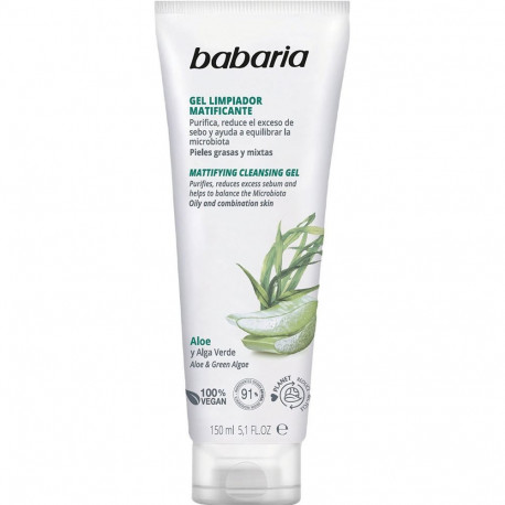 BABARIA ALOE VERA gel limpiador facial matificante 150 ml