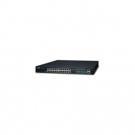 Switch: 24 x 10/100/1000Mbps, 4 x SFP+, 1 x RJ-45 console, Stackable, Layer 3, räkitav