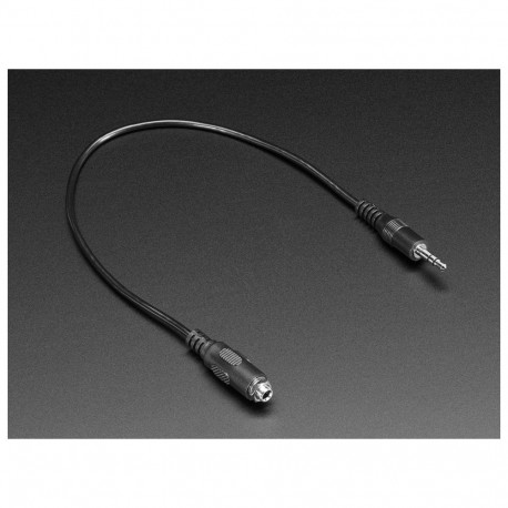 Panel Mount Stereo Audio Extension Cable - 1/8" / 3.5mm