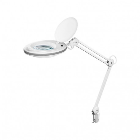 LED Magnifying Lamp with Clamp, 8 W, 650 lm, 127 mm crystal glass lens, 1.75x magnification, double 