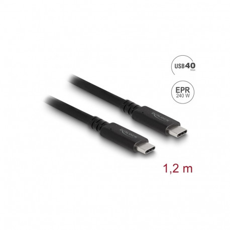 USB-C kaabel 1.2m, USB 4 40Gbps, 5A, 240w, 48V must