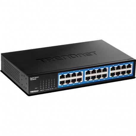 Switch: 24 x 10/100/1000Mbps, metallist, madal voolutarve, räkitav