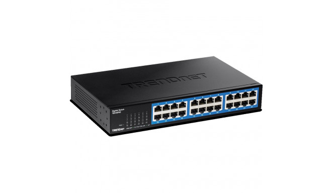 Switch: 24 x 10/100/1000Mbps, metallist, madal voolutarve, räkitav