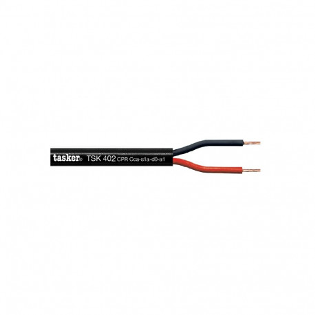 Kõlarikaabel 2x1.5mm², must, CPR CCA, S1a-d0-a1, LSZH, OFC, 100m/rull