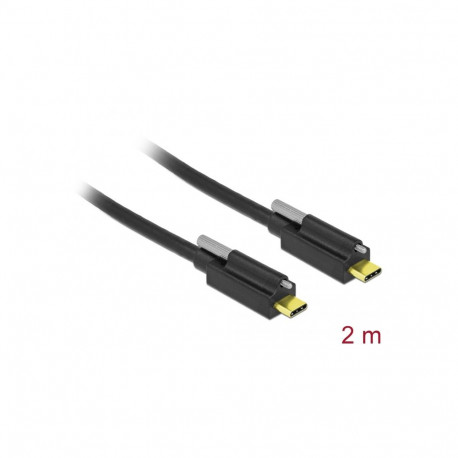 Delock Cable SuperSpeed USB 10 Gbps (USB 3.2 Gen 2) USB Type-C™ male > USB Type-C™ male with screw o