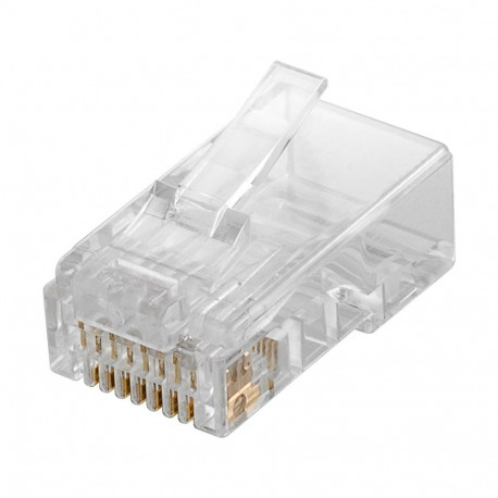 RJ45 plug, CAT 6 UTP unshielded, for stranded and solid inner conductor, 10 pcs. polybag