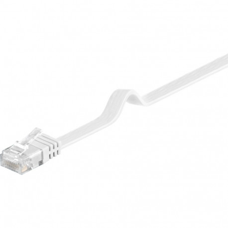 Cat6 Network cable flat cable U/UTP unshielded 2xRJ45 plug white 10m