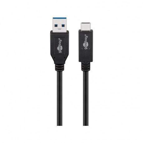 USB-C kaabel C - A 0.5m, USB 3.1 Gen2, 10 Gbit/s, must