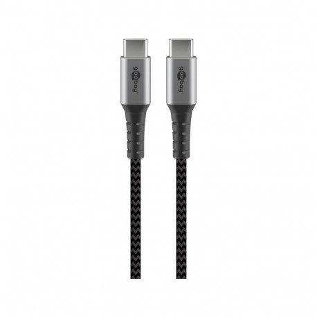 USB-C kaabel 1.0m, metallist pistik, tekstiilist