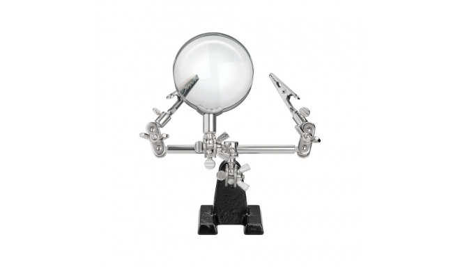 Third hand’ soldering support with magnifier