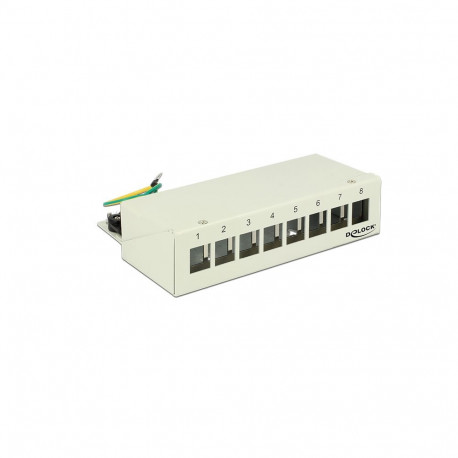 Delock Keystone Desktop Patch Panel 8 Port grey